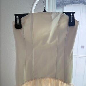 WeWoreWhat Cream Strapless Dress